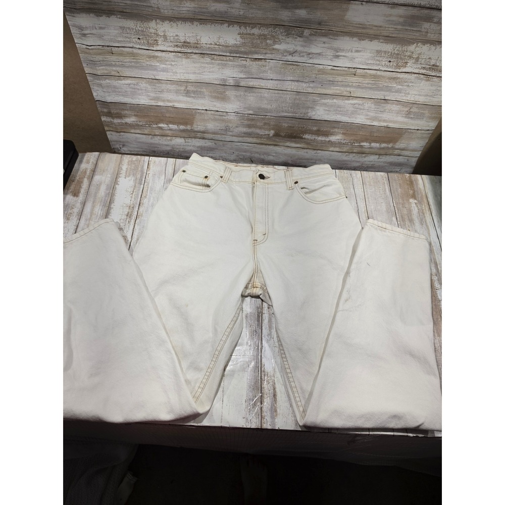 Vintage Levis 551 High Waisted Jeans Off White Made in USA Womens 10M TLC!